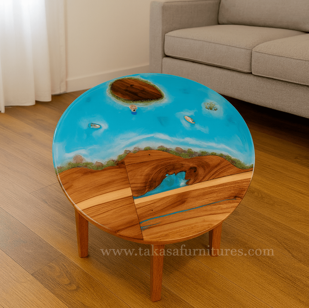 Blue Colour Coffee Table in Ocean Model