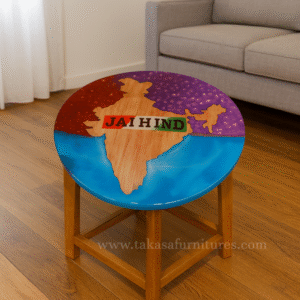 BLUE COLOUR COFFEE TABLE DESIGNED IN INDIA MAP