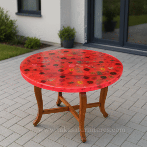 PINK COLOUR COFFEE TABLE WITH FLOWERS