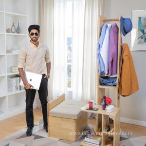 MOVABLE LONG MIRROR DRESSING TABLE WITH HANGER MODEL