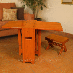 Portable laptop table and stool combo designed for modern workspace.
