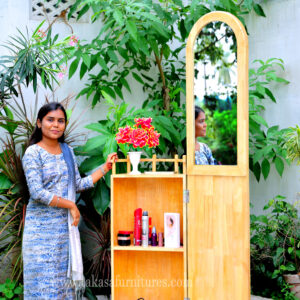 MOVABLE LONG DUAL MIRROR DRESSING TABLE