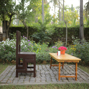 Foldable step chair and lightweight teapoy for small spaces.