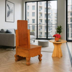 Elegant furniture set featuring decorative chair legs and outdoor table